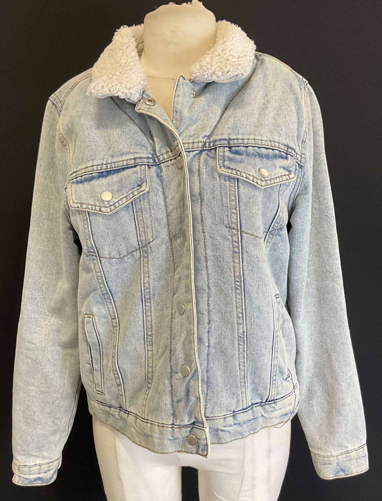 Vtg Highway Jeans Fur Lined Jean Jacket Bangladesh (1 of 7)