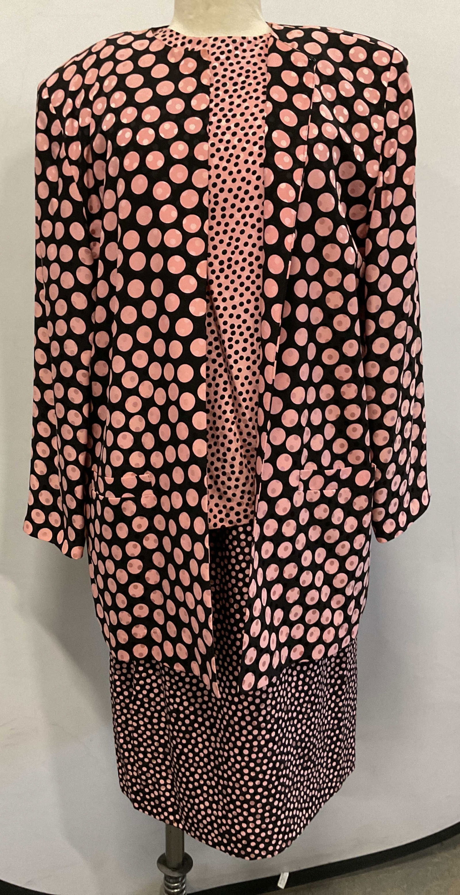 3 Piece Julie Francis Silk Polka Dot Jacket Skirt (1 of 10)