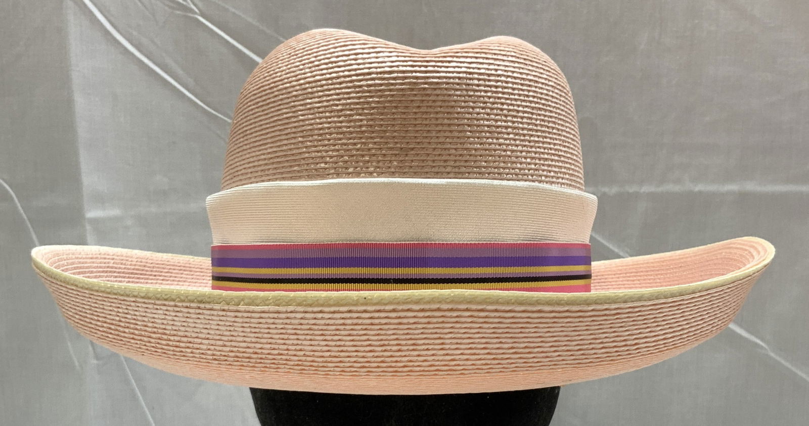Marion Nardels Millinery Pink Panama Hat W Box (1 of 8)