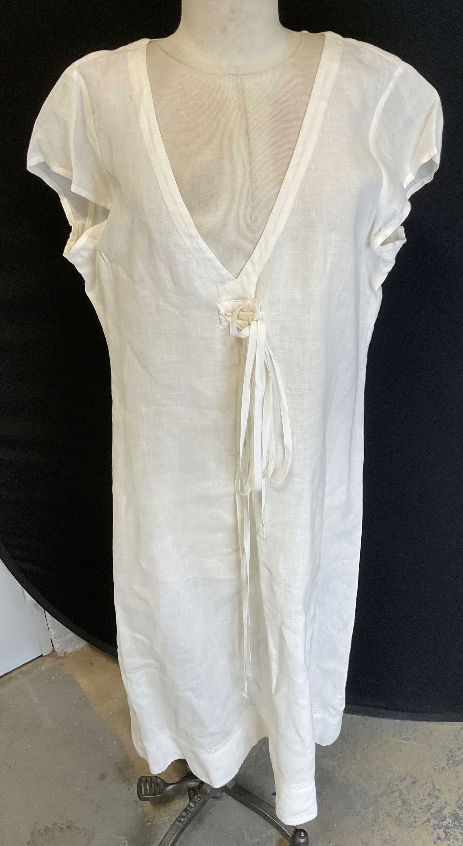 Eileen Fisher White Irish Linen Maxi Dress (1 of 6)