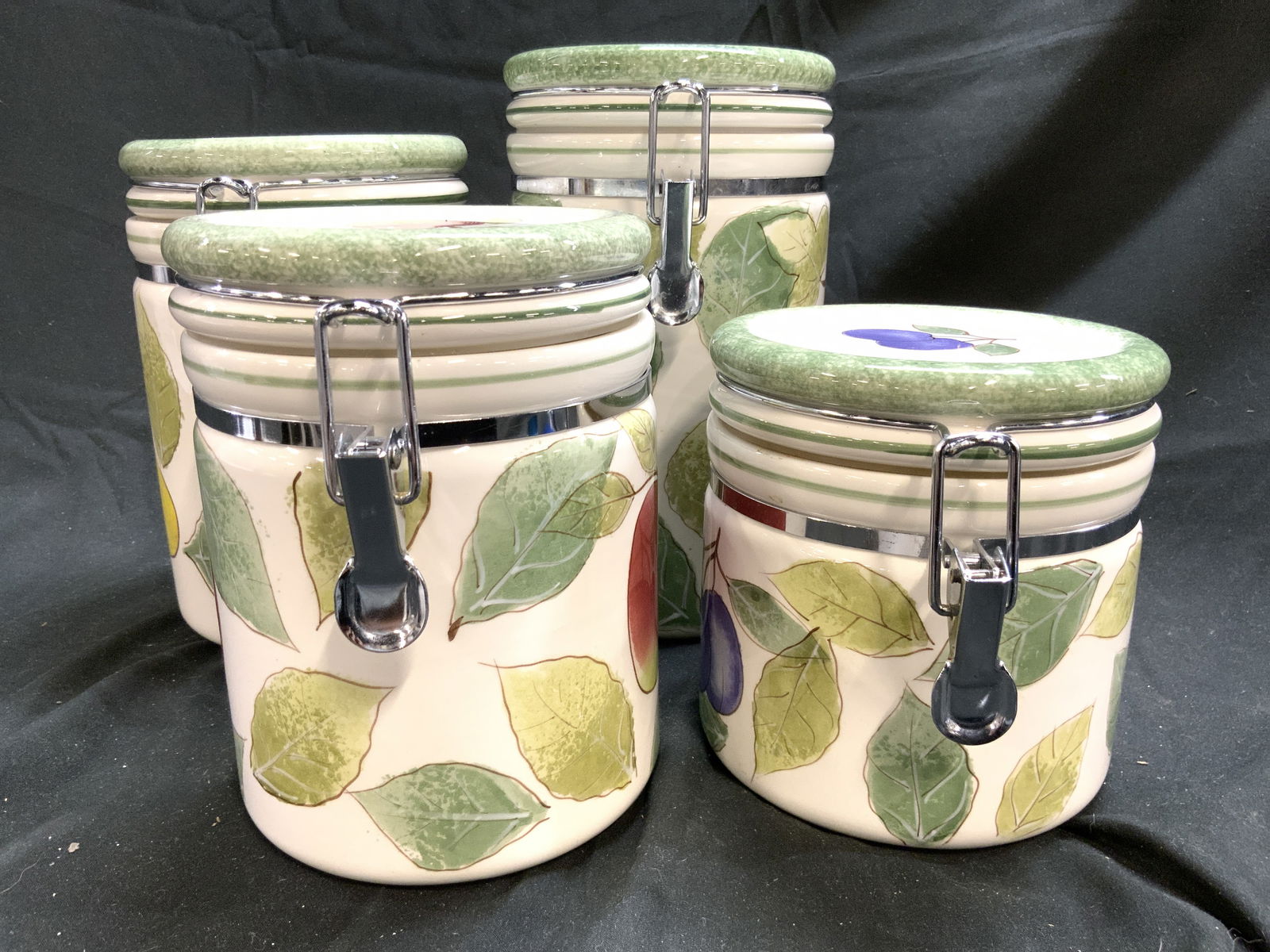 CERTIFIED INTL NANCY GREEN Set 4 Prc Ktchn Cnsters (1 of 7)