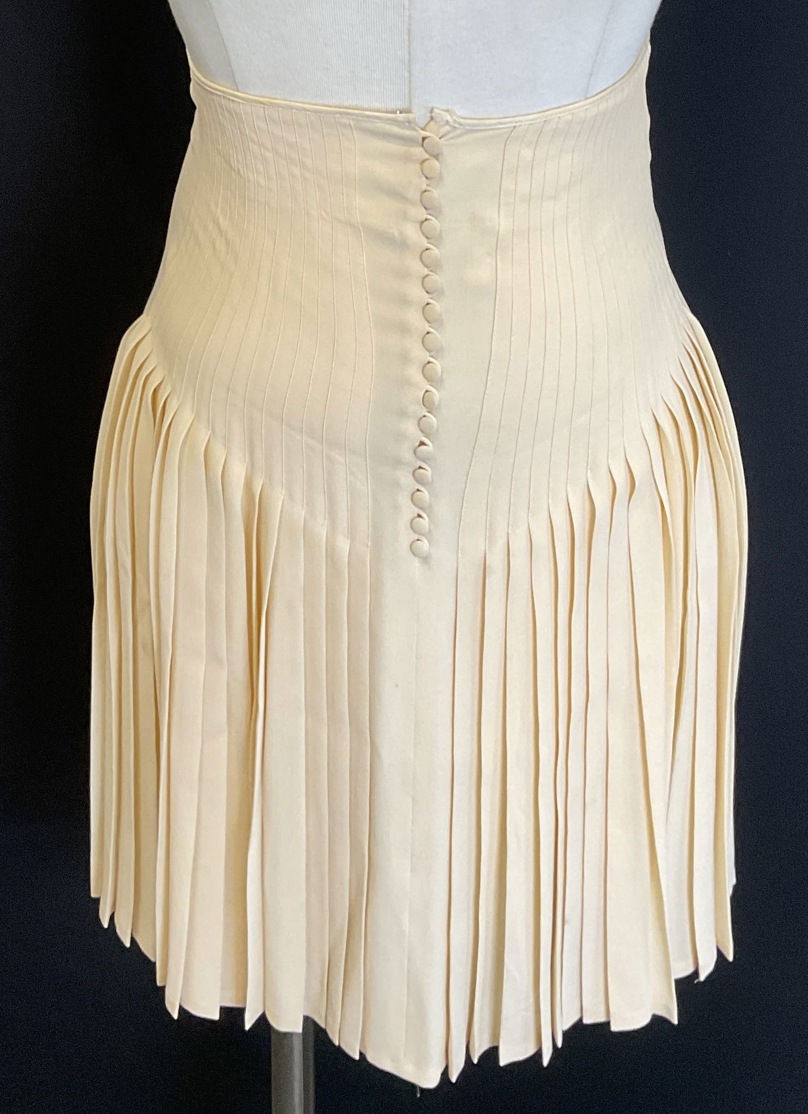 Balenciaga Pleated Cream Silk Midi Skirt, France (1 of 7)