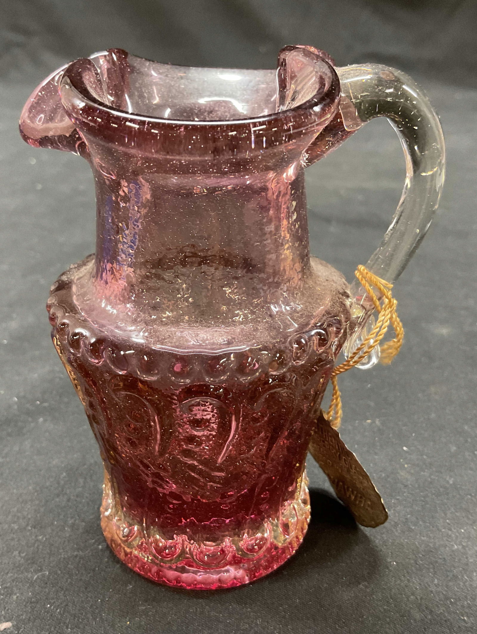 Vtg Kanawha Pilgrim Cranberry Glass Small Pitcher (1 of 6)