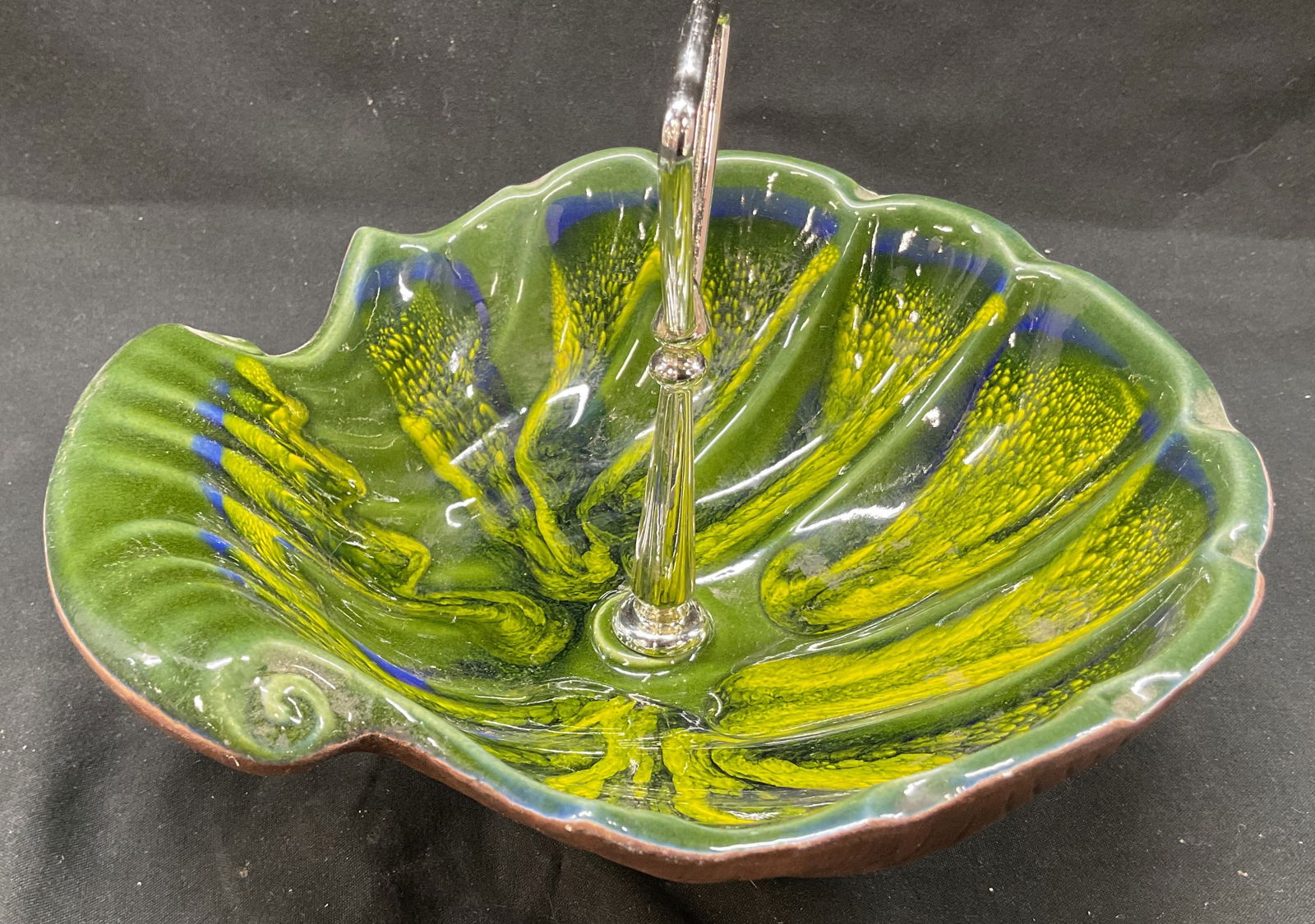 Vtg Sequoia Ware MCM Green Ceramic Dish (1 of 6)