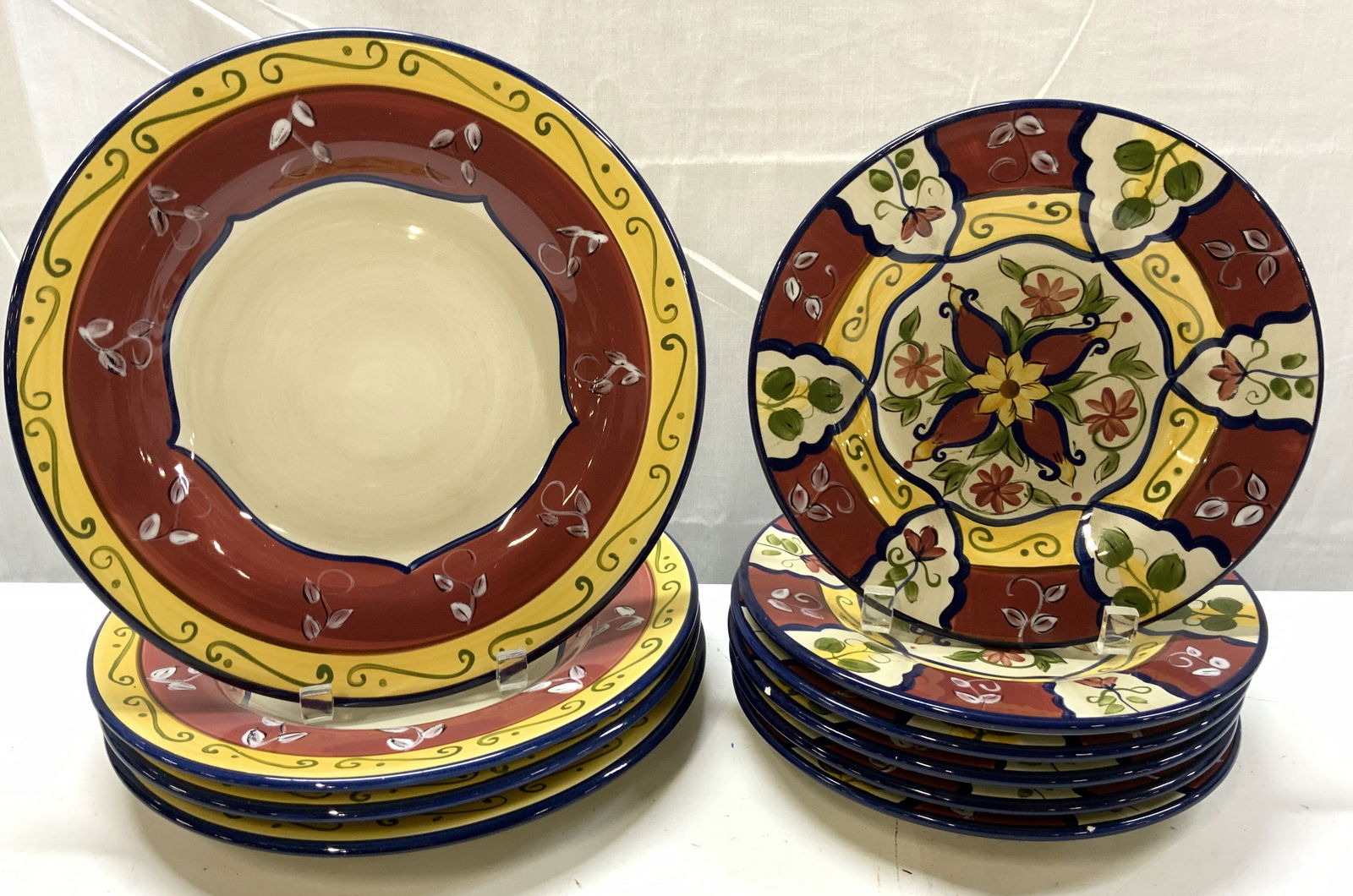 Lot 10 PIER1 Valllarta Hand Painted Ceramic Plates (1 of 8)