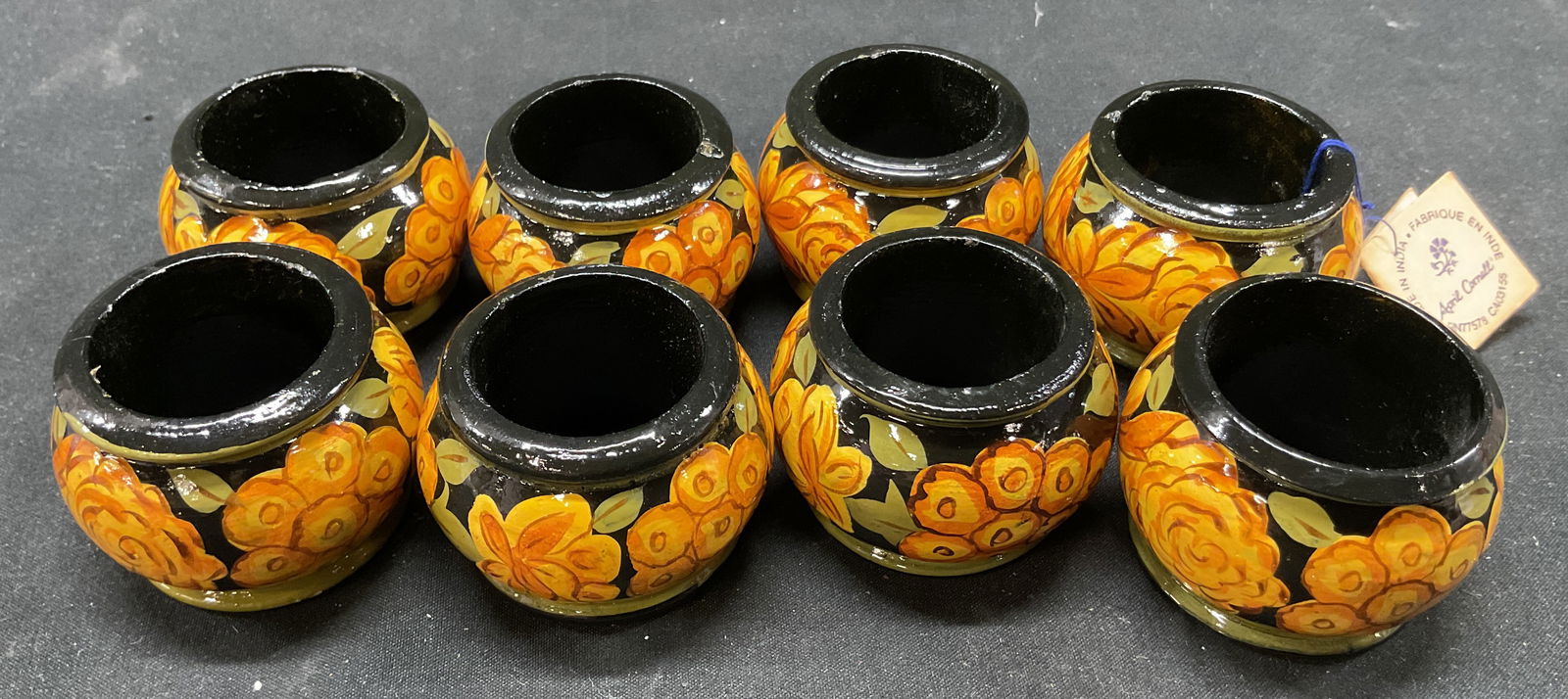 Set 8 April Cornell Black Wood Napkin Holders (1 of 6)