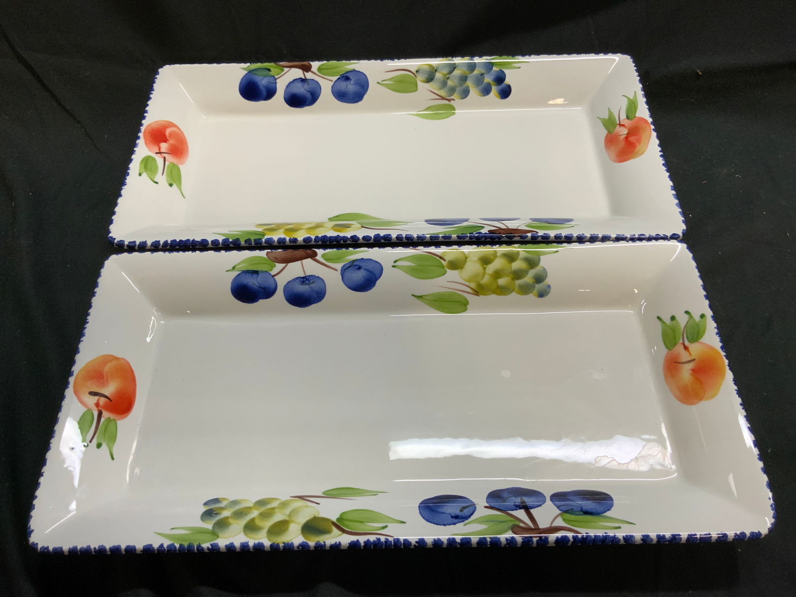 Lot 2+JRM CERAMICA Fruit Rectangular Platter ITALY (1 of 7)