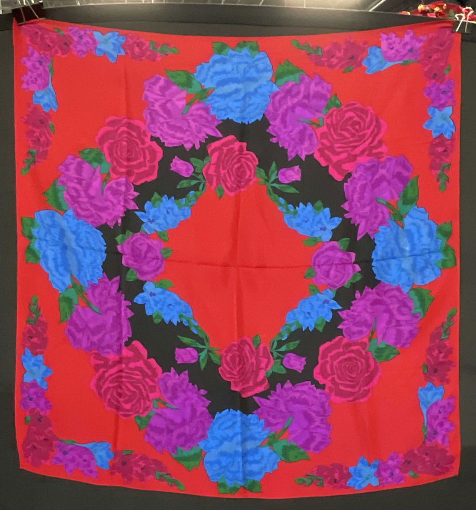 LIZ CLAIBORNE Vintage Patterned Square Scarf (1 of 9)