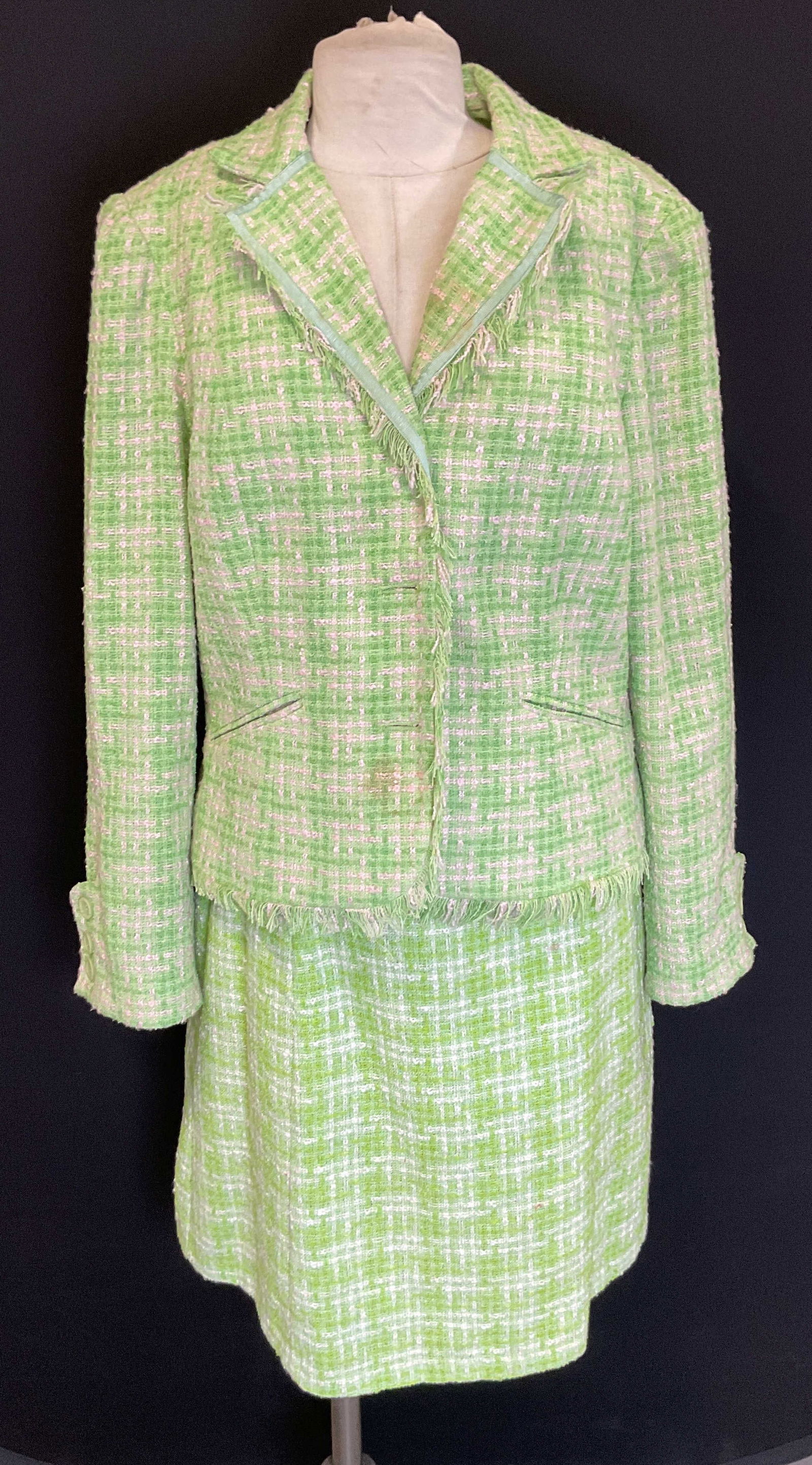 Set 2 Apt 9 Green & Pink Gingham Jacket & Skirt (1 of 10)