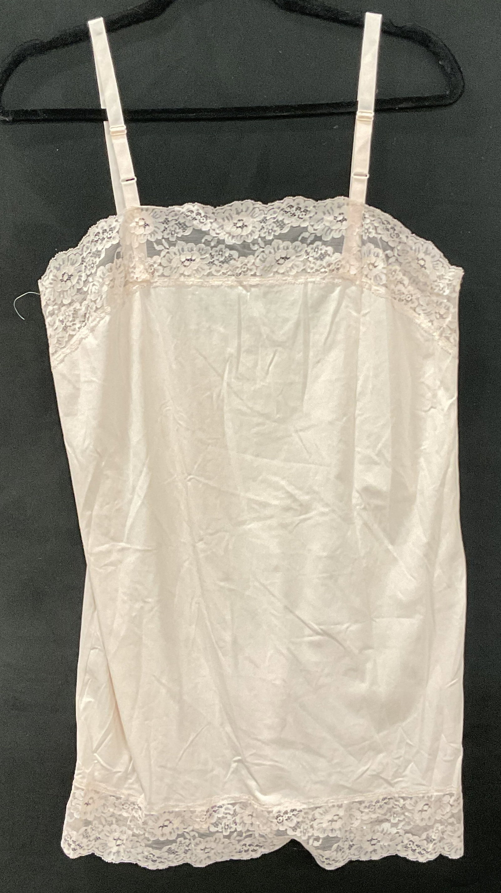 CONFECTION MAIDENFORM Pink Slip Dress Nightie USA: CONFECTION MAIDENFORM Pink Slip Dress Nightie. Lace accent. Brand tag reads CONFECTION MAIDENFORM. Ladies Garment Union tag to the piece. Tag reads Made in USA. Crafted from synthetic fibers. Measured