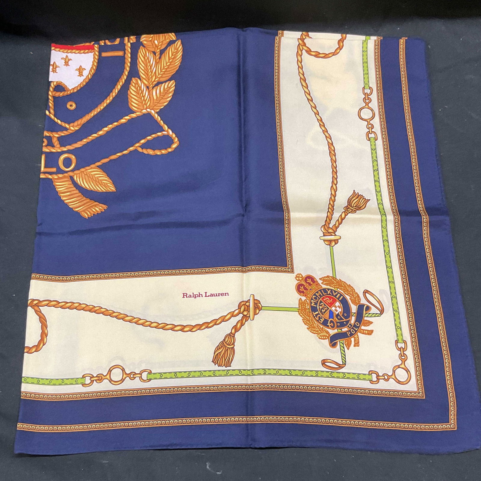 Ralph Lauren Polo Equestrian Print Silk Scarf (1 of 6)