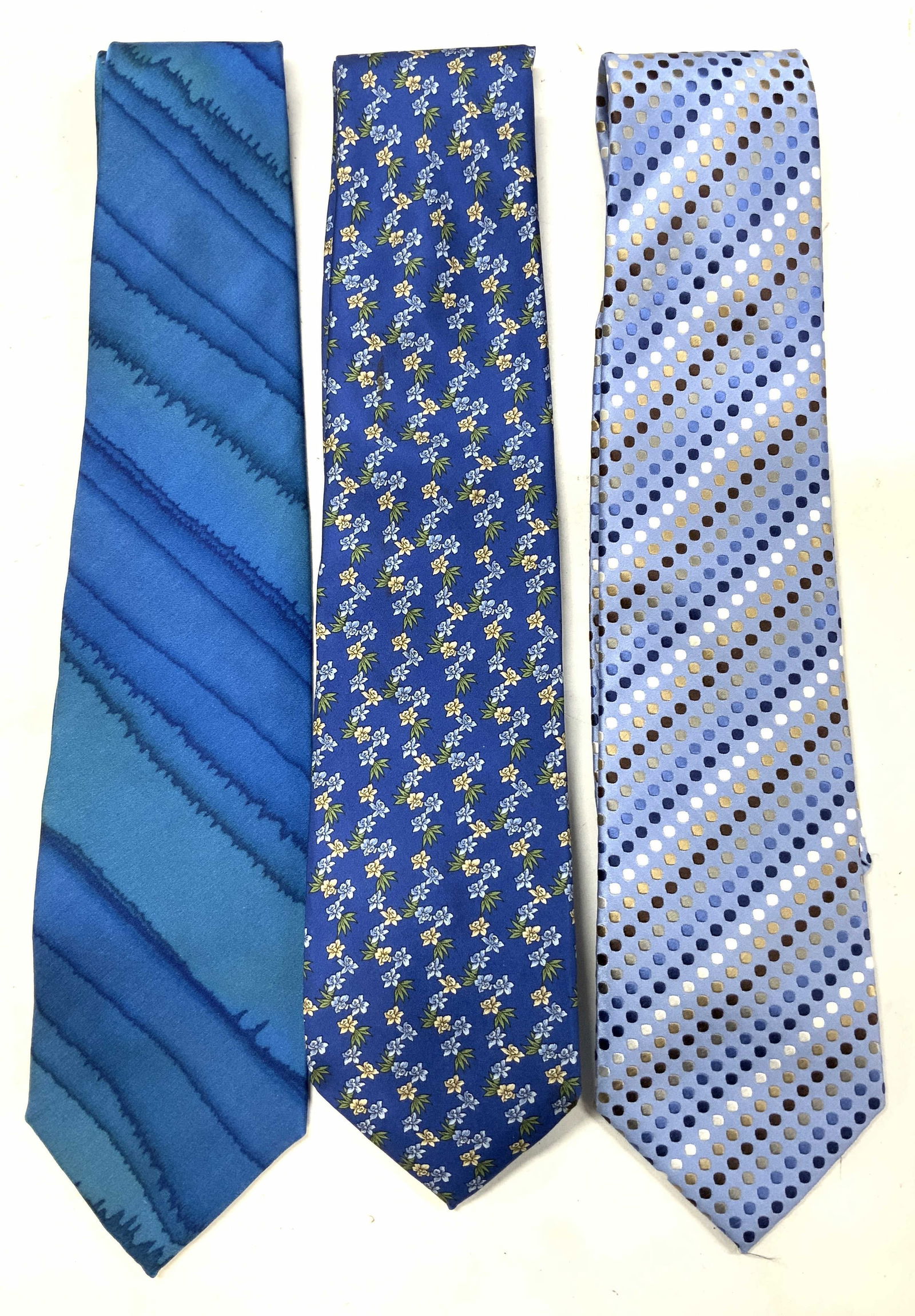 3 Silk Neckties GEOFFREY BEENE & HILDITCH Key+ (1 of 9)