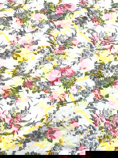 BRUNSCHWIG & FILS Custom Duvet Covers: Lot includes 2 Duvet covers. Each are trademarked BRUNSCWIG & FILS COLIGNY. Duvet covers each have intricate multi toned floral detail. Backsides have green toned floral pattern detail. Duvet covers a