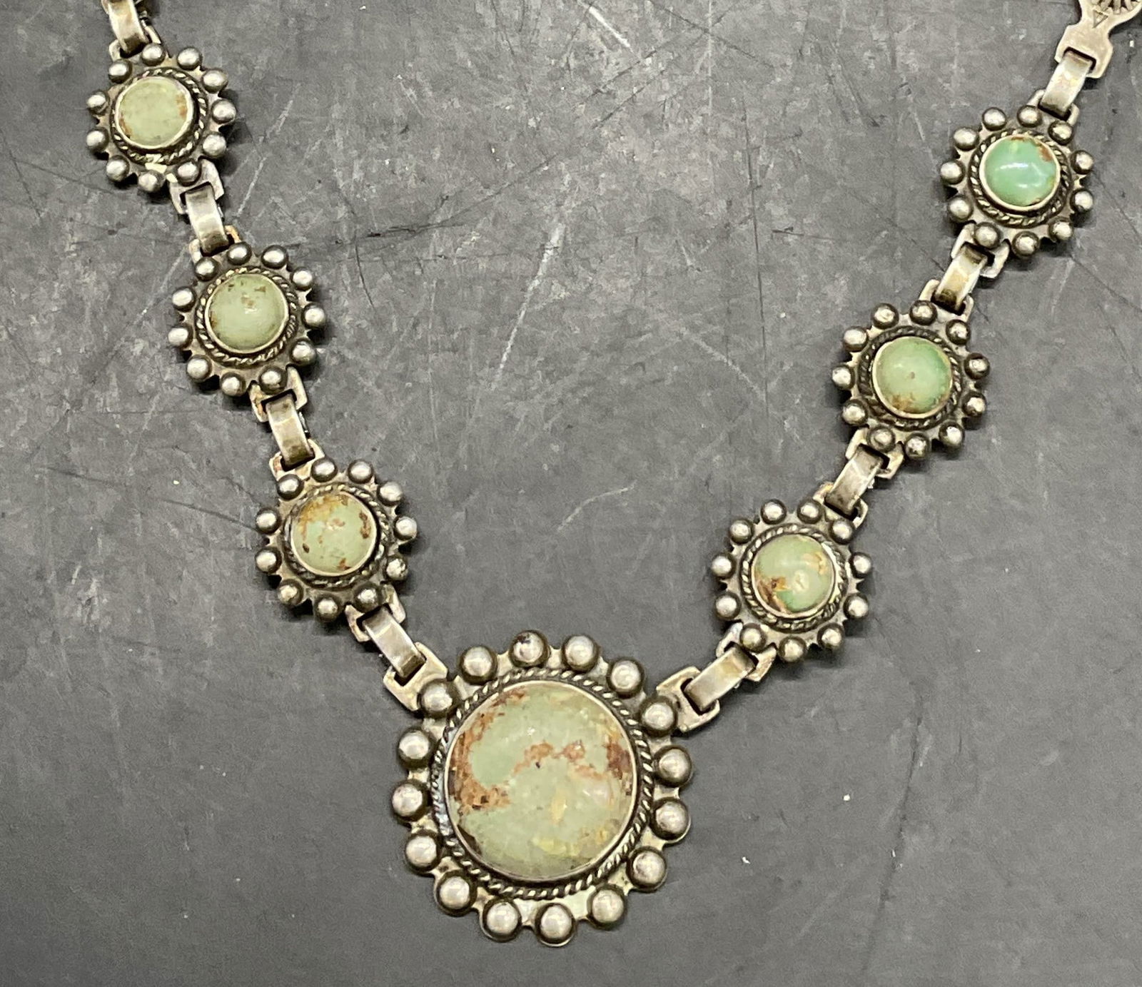 Vintage Sterling Silver Natural Stone Necklace (1 of 10)