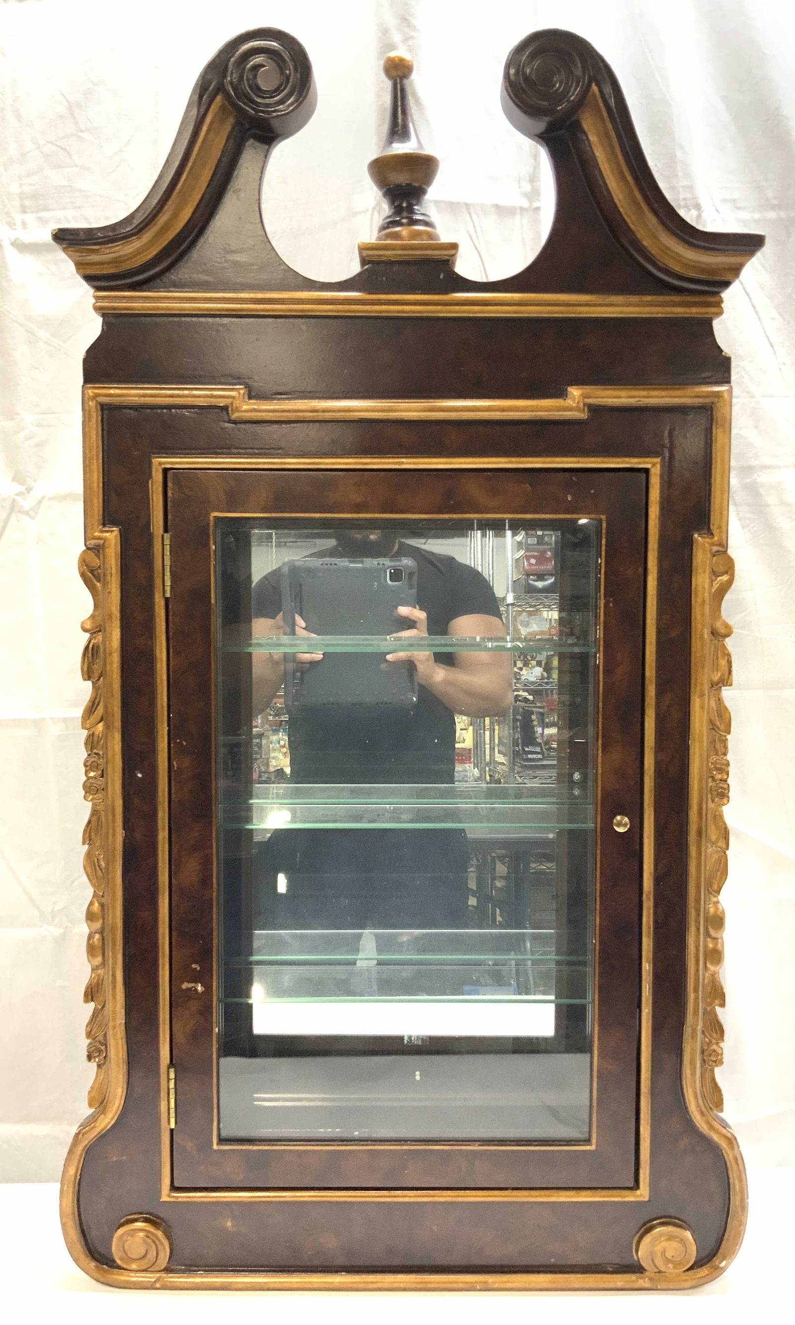 Vtg Wooden Victorian Style Pier Cabinet W Shelves (1 of 9)