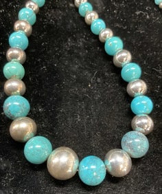 SX Sterling Silver Turquoise Necklace