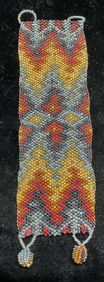 Vtg Handmade Beaded Mesh Wide Bracelet