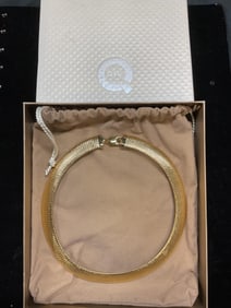 Milor Italy Gold Pl Bronze Choker Necklace NIB