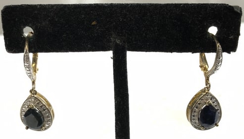Gold Pl Over Sterling Pr Tear Drop Earrings