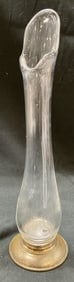 Vtg Wolfenden Clear Swung Glass Bud Footed Base