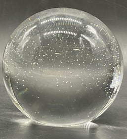 Vintage Clear Controlled Bubble Dome Paperweight
