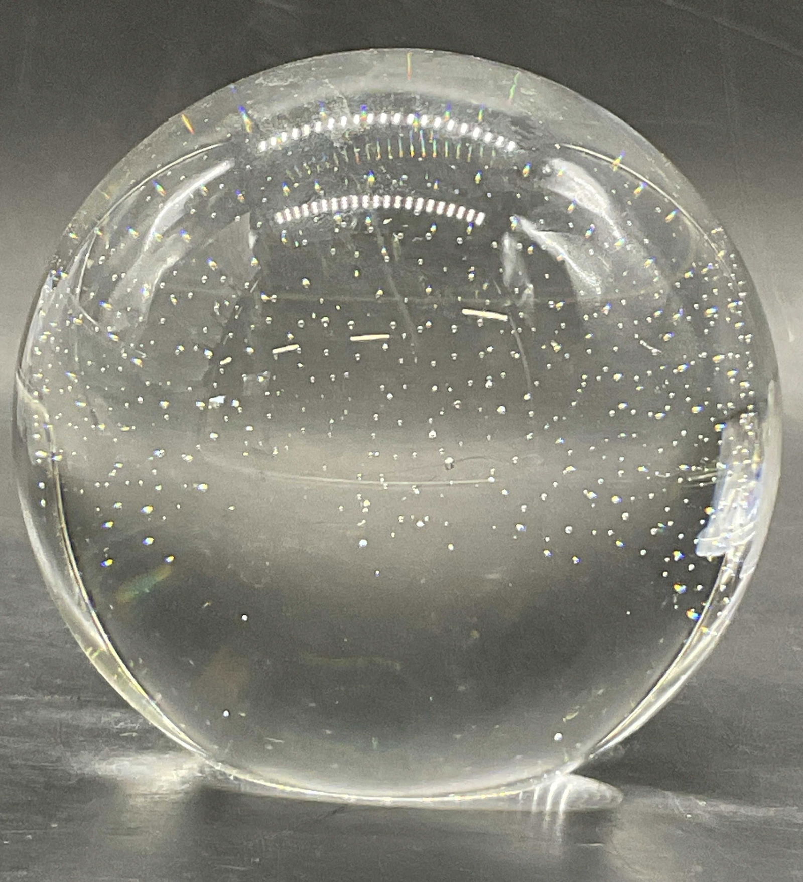 Vintage Clear Controlled Bubble Dome Paperweight (1 of 8)