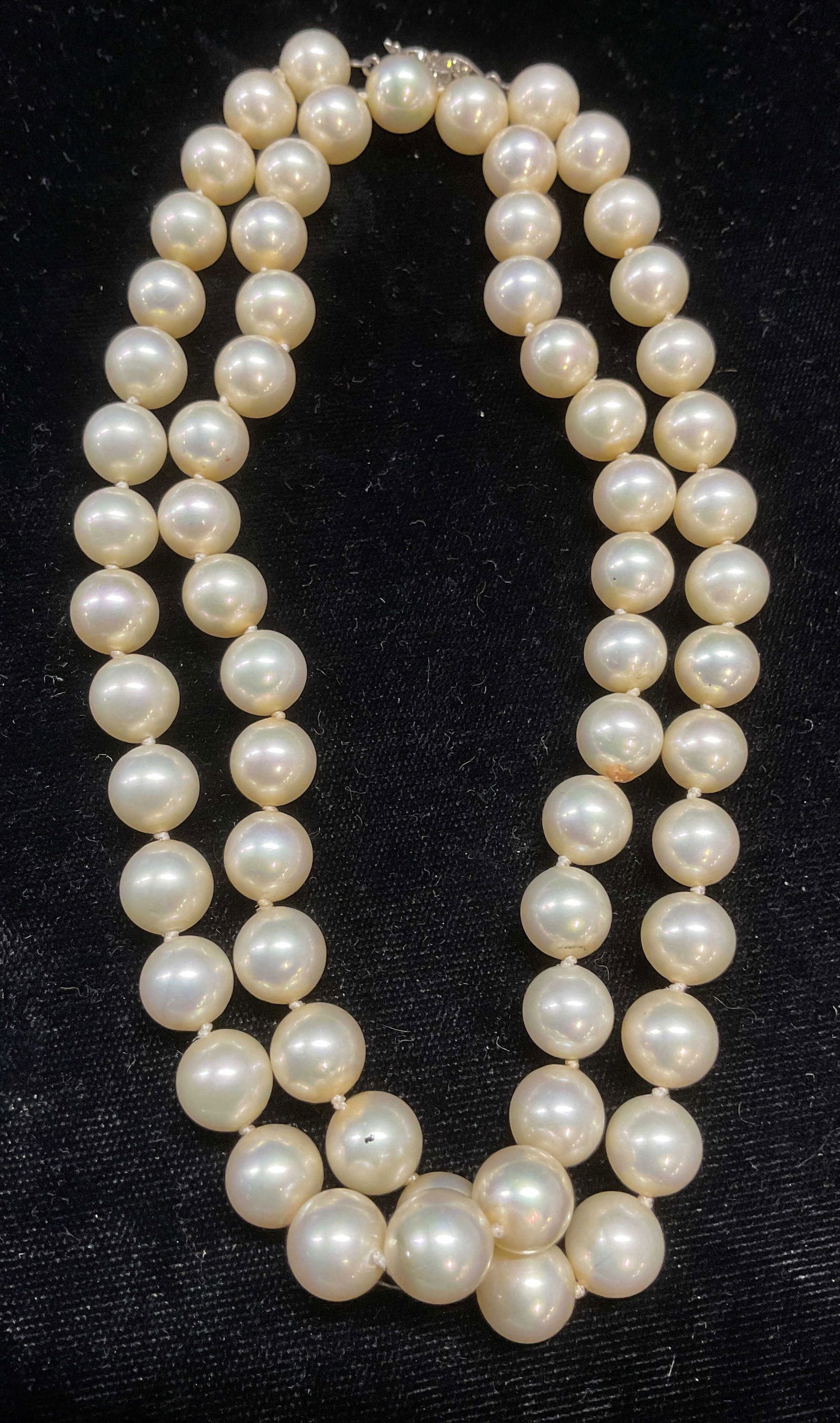 Vtg Majorica Faux Pearl Silver Clasp Necklace (1 of 6)