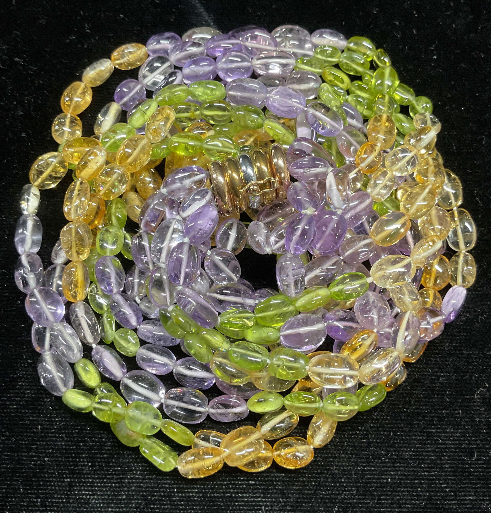 Vintage 14k Gold Citrine Amethyst Necklace (1 of 7)