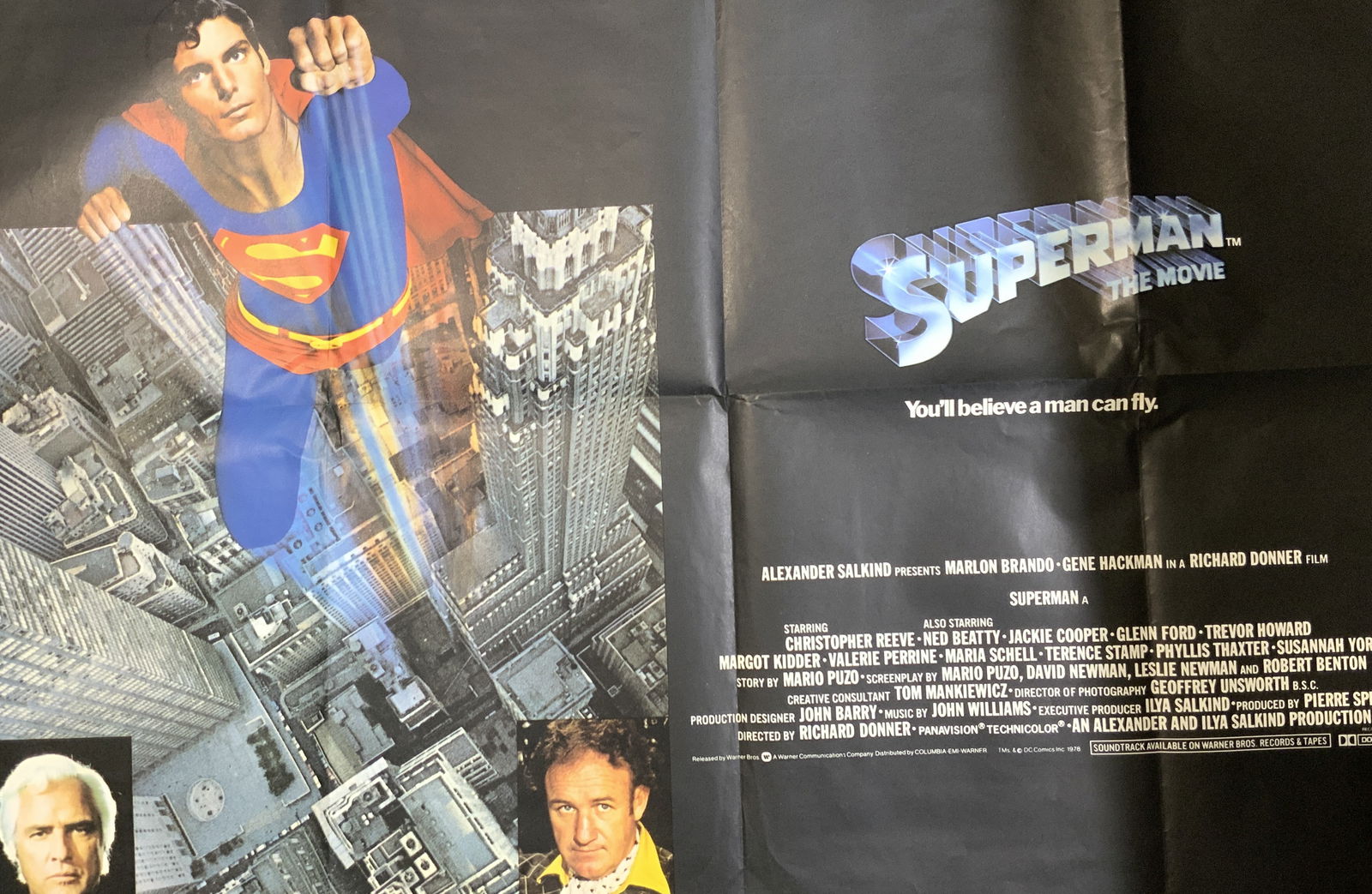 1978 DC COMICS Superman The Movie Poster UK (1 of 8)