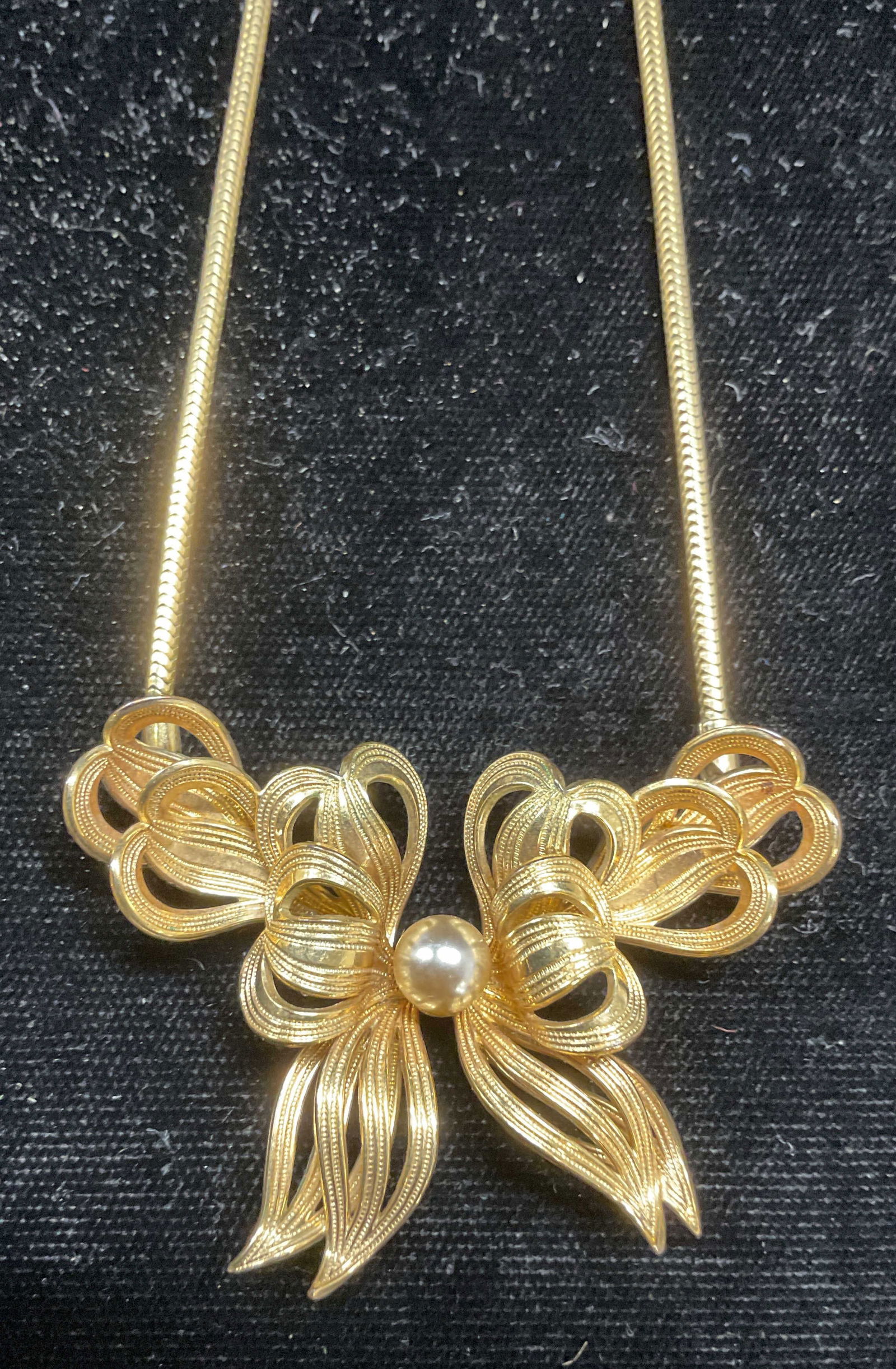 Vintage Forstner 12k GF Bow Pendant Necklace (1 of 6)