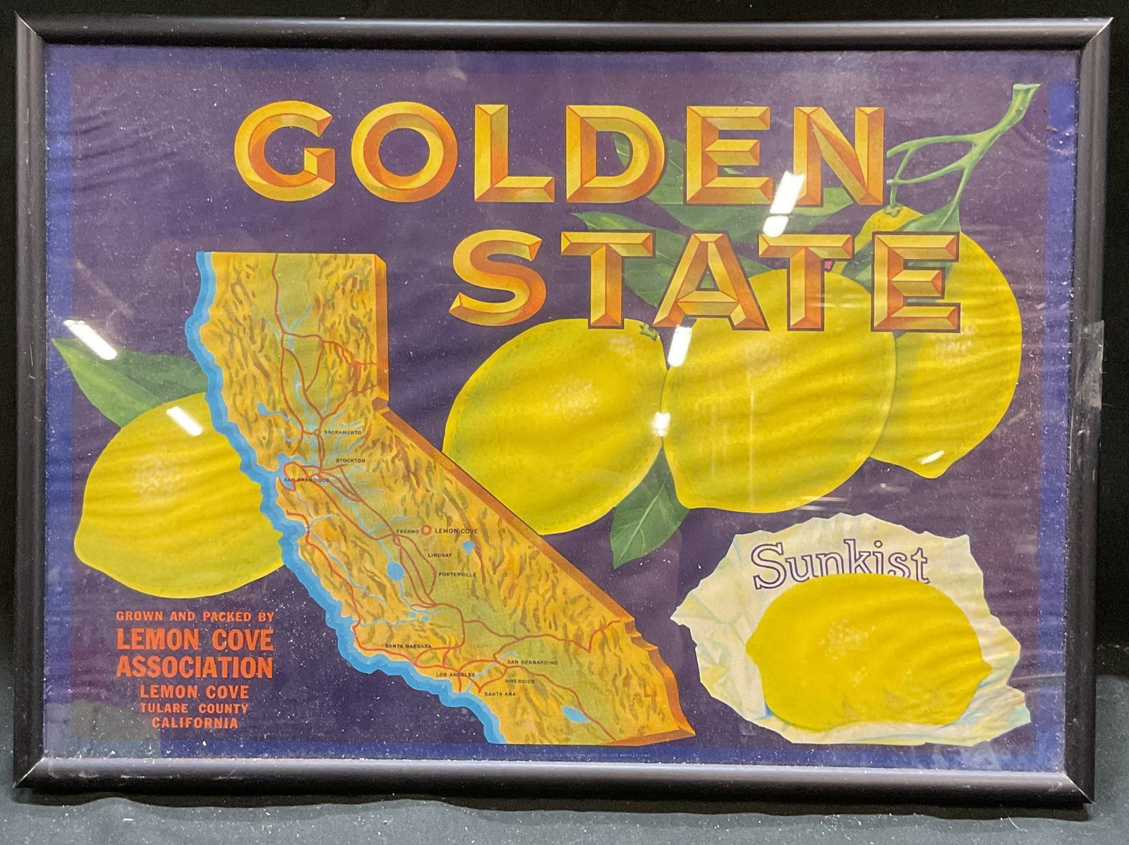 Vtg Sunkist Golden State Lemonade Crate Label (1 of 6)