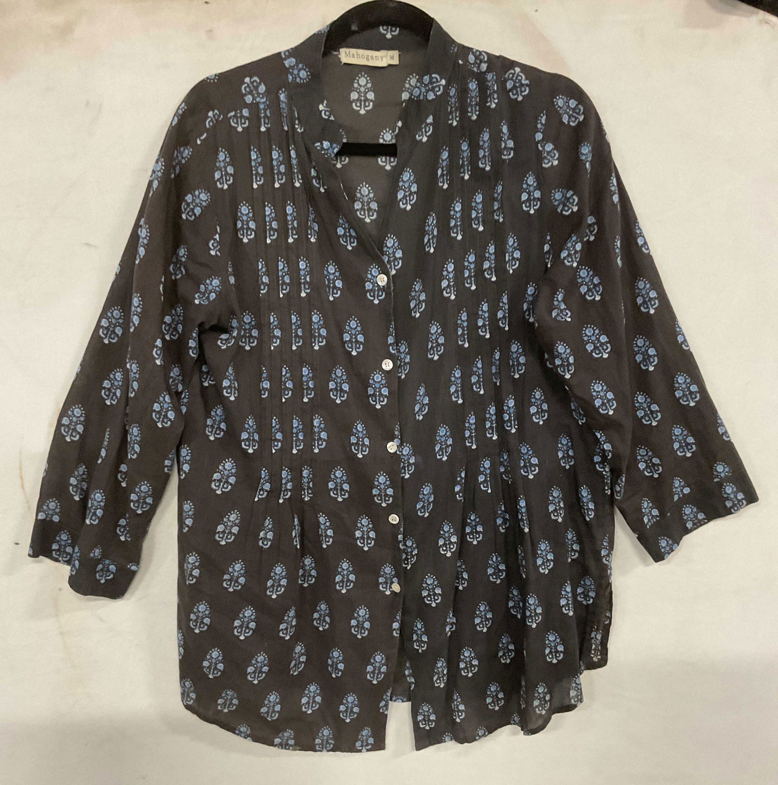 Mahogany Black Blue Floral Print Top (1 of 6)