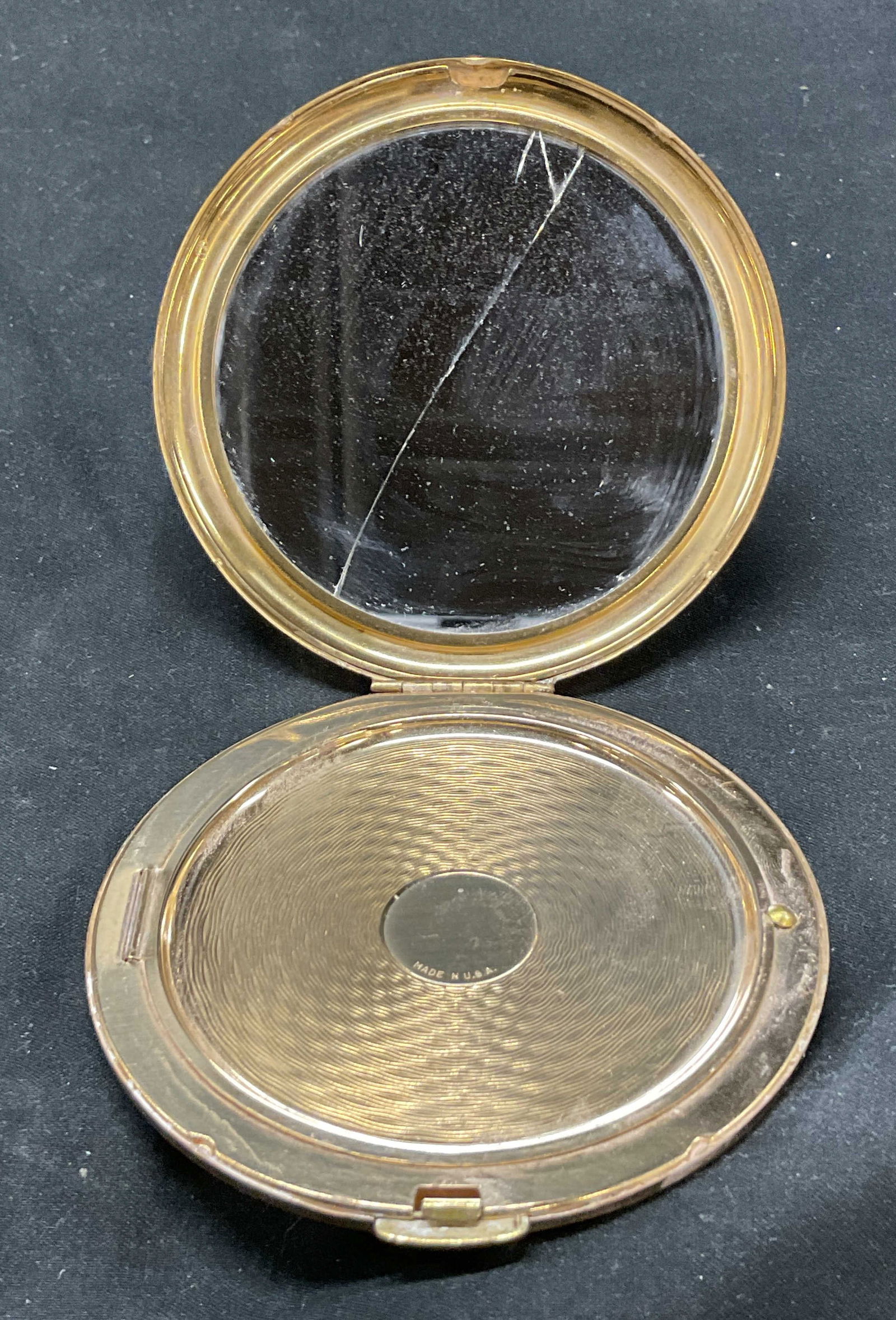 Vtg Gold Tn Mirror Powder Compact Case (1 of 6)
