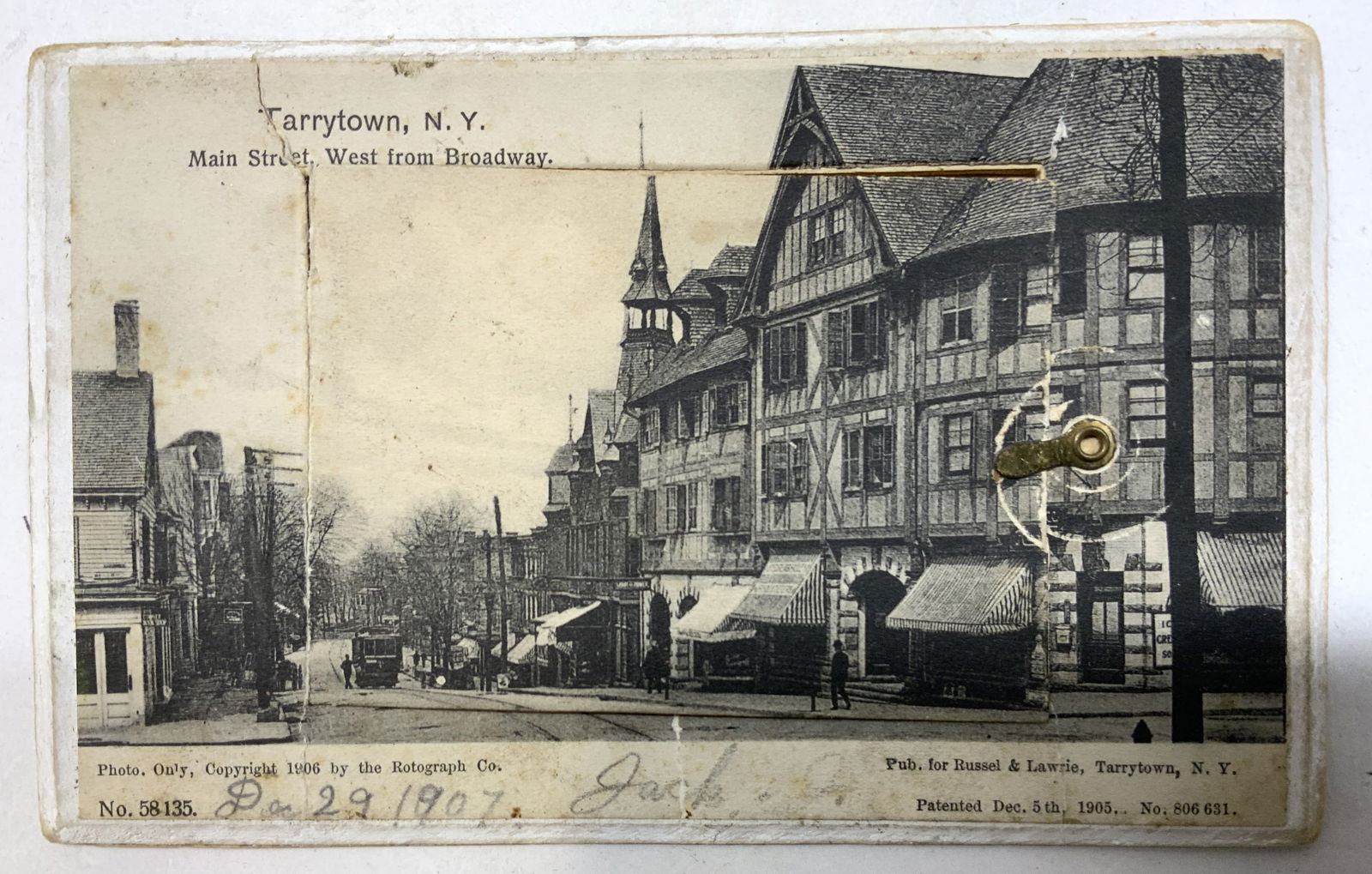 Antq 1905 Tarrytown NY Scenic Postcard Booklet: Antq 1905 Tarrytown NY Scenic Postcard Booklet Antique postcard booklet featuring scenes from Tarrytown, NY. Scenes vary from churches, lighthouse, homes, lakes & more. Backside of booklet has a posta