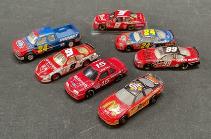 Lot 7 Vintage Race Car Model Toys, Hot Wheels +