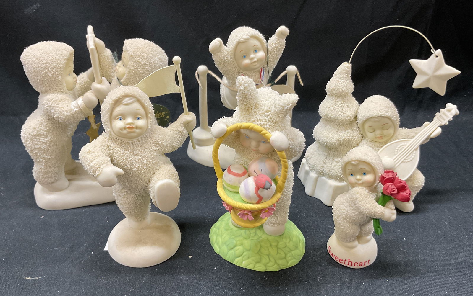 Set 6 Vtg Porcelain Snowbabies Figurines (1 of 10)