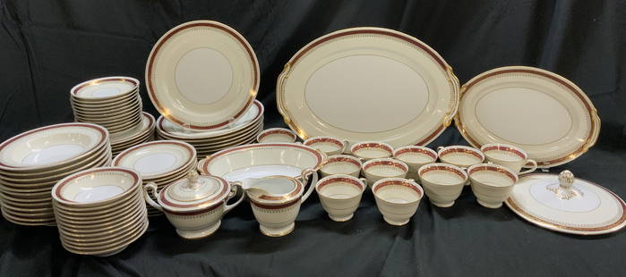 Lot 89+ NORITAKE China Rubeta Tableware JAPAN: Lot 89+ NORITAKE China Rubeta Tableware JAPAN Lot includes 1 creamer, 1 sugar bowl, 12 cups, 2 platters, 1 lid, 12 saucer plates, 12 appetizer plates, 12 salad plates, 1 oval serving bowl, 12 small bo
