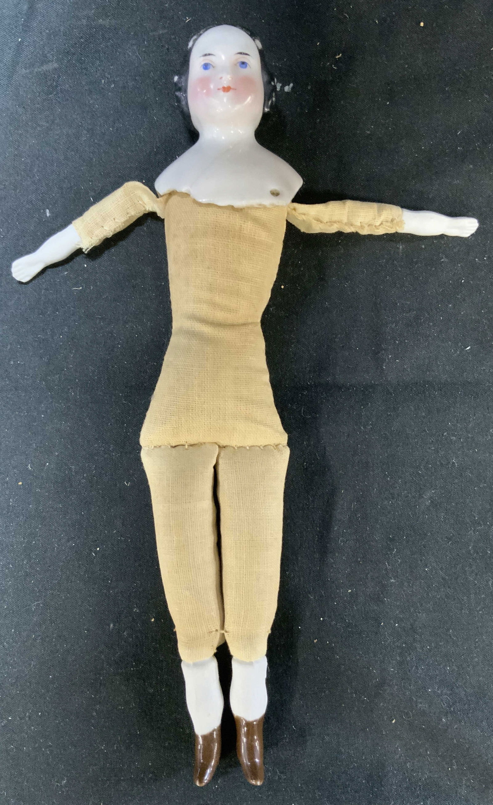 Antq Asian Porcelain Head Girl Doll W Cloth Body (1 of 6)