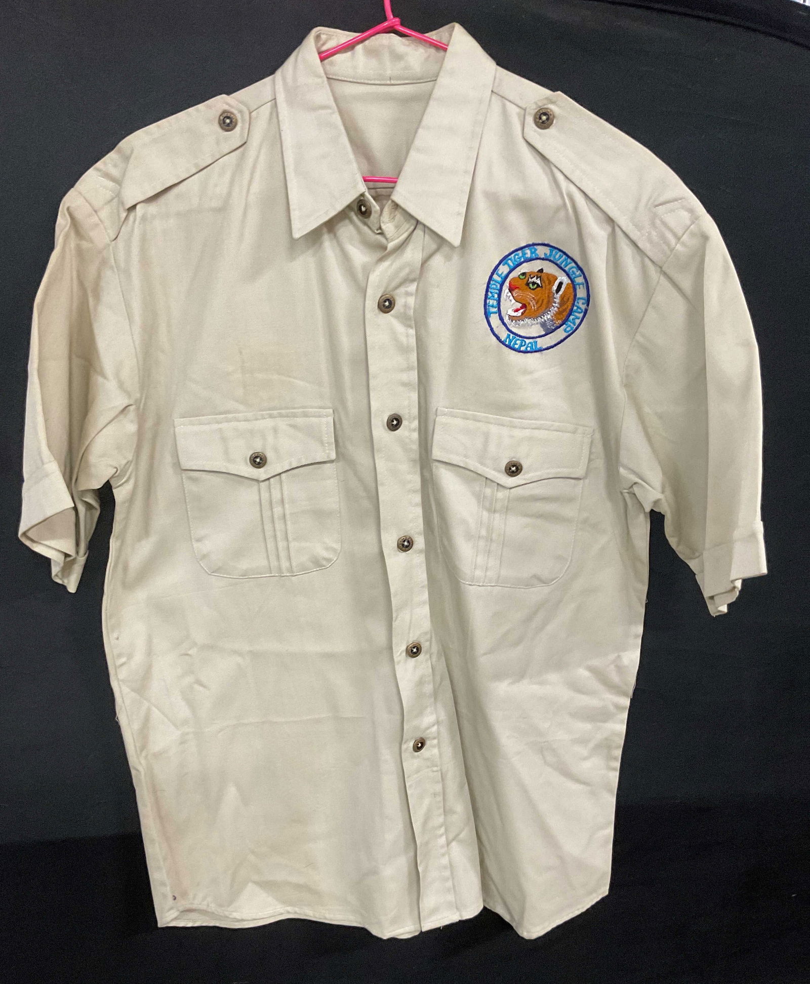 Vtg Temple Tiger Jungle Camp Button Up Shirt (1 of 6)