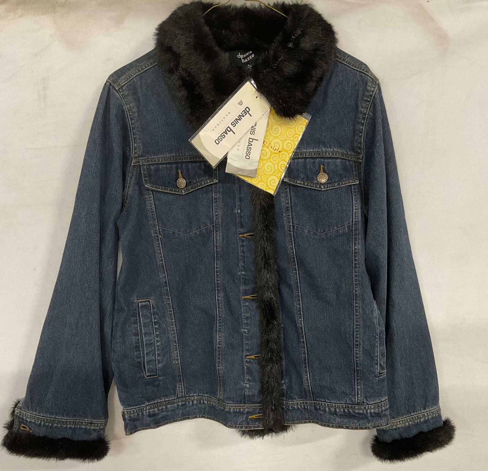 Dennis Basso Denim Faux Fur Jacket NWT (1 of 6)