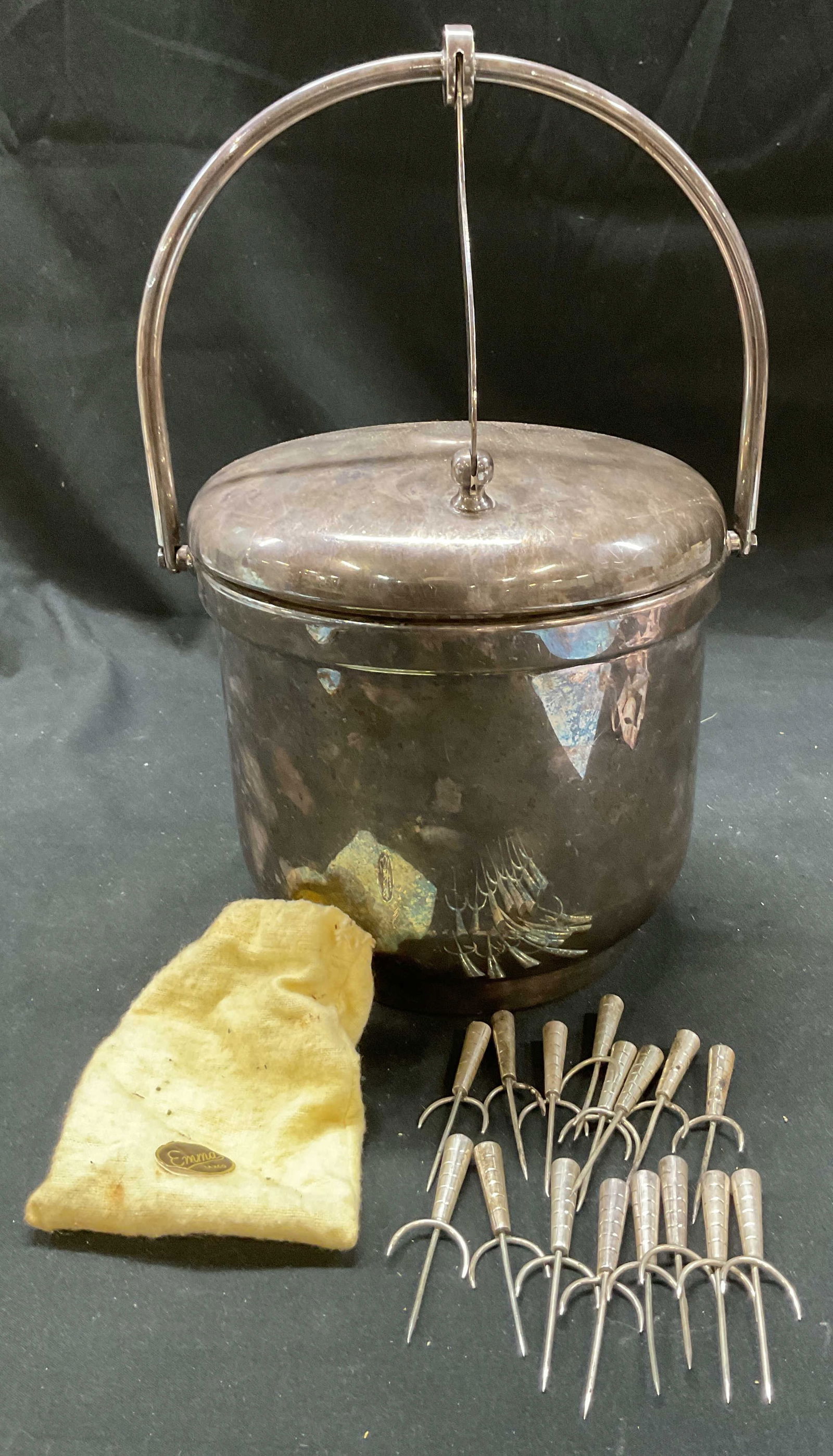 Sheffield Ice Bucket & PC Sterling Silver Picks (1 of 9)