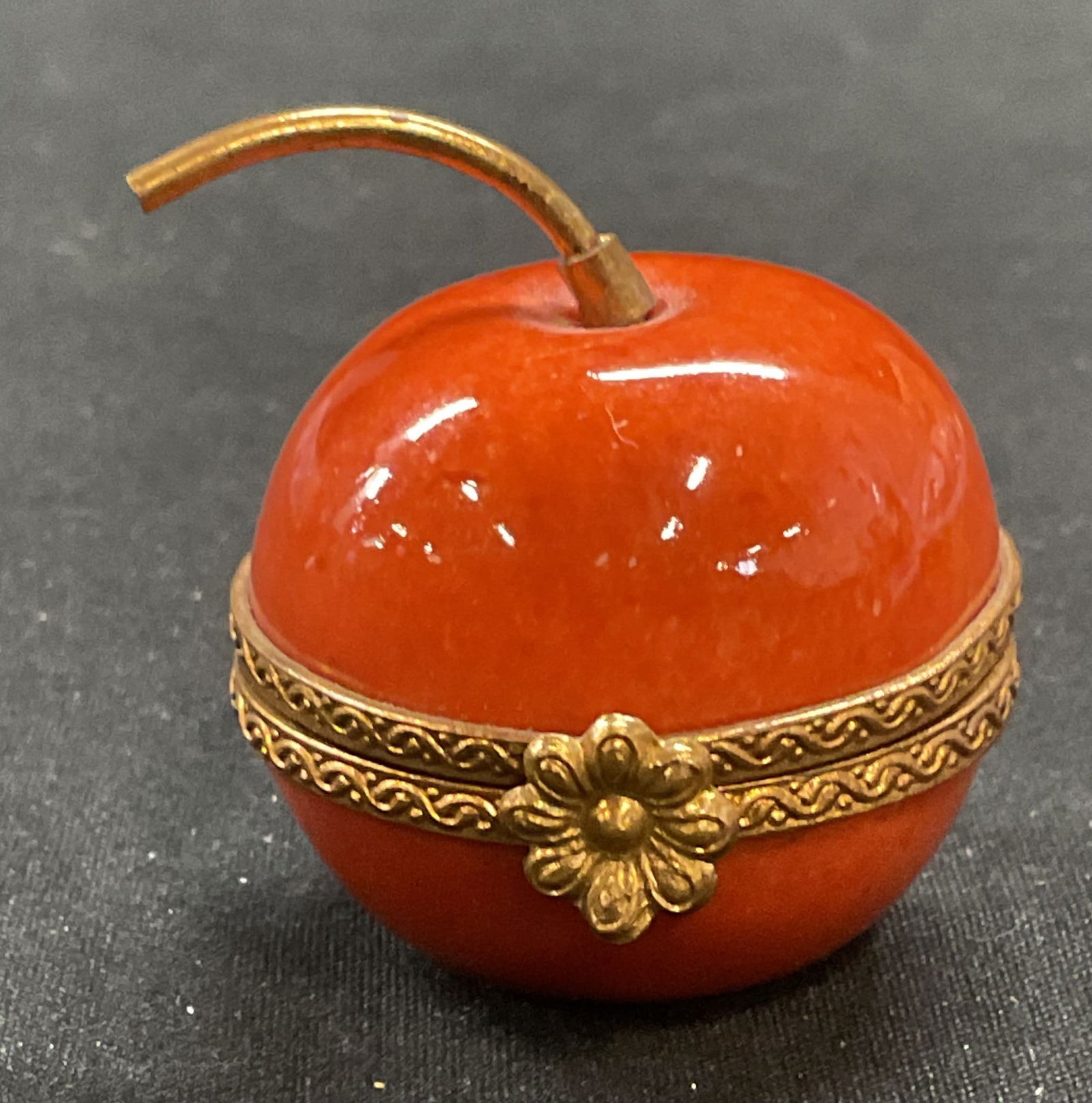 Limoges Porcelain Red Cherry Pill Box France (1 of 6)