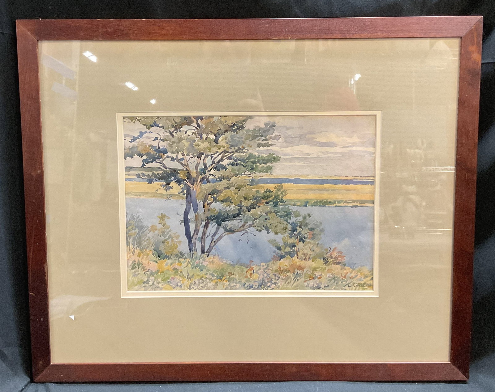 Signed L Greene Landscape Watercolor Painting (1 of 7)