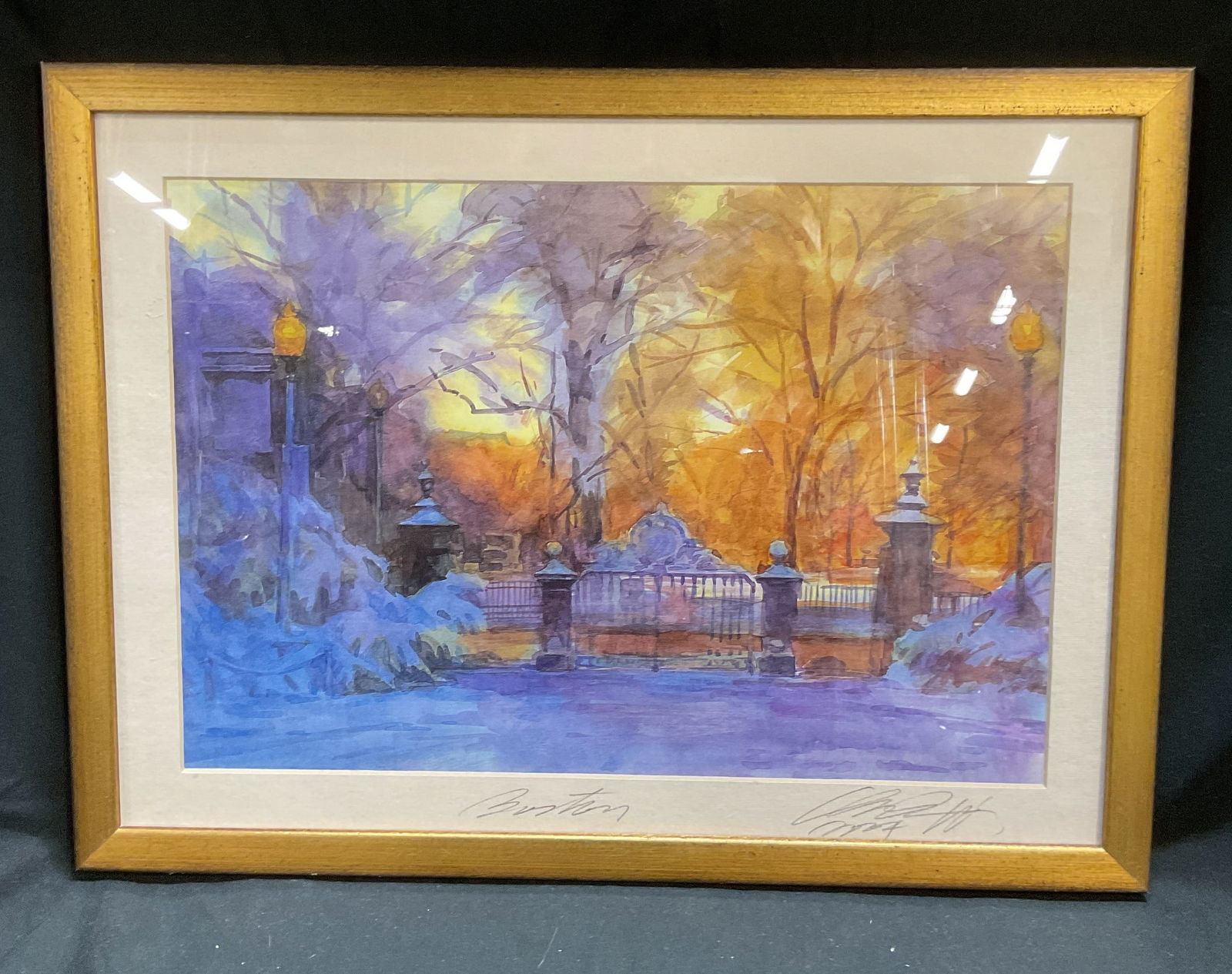 Signed Charlie Wang Boston Scene Fine Art Print (1 of 6)