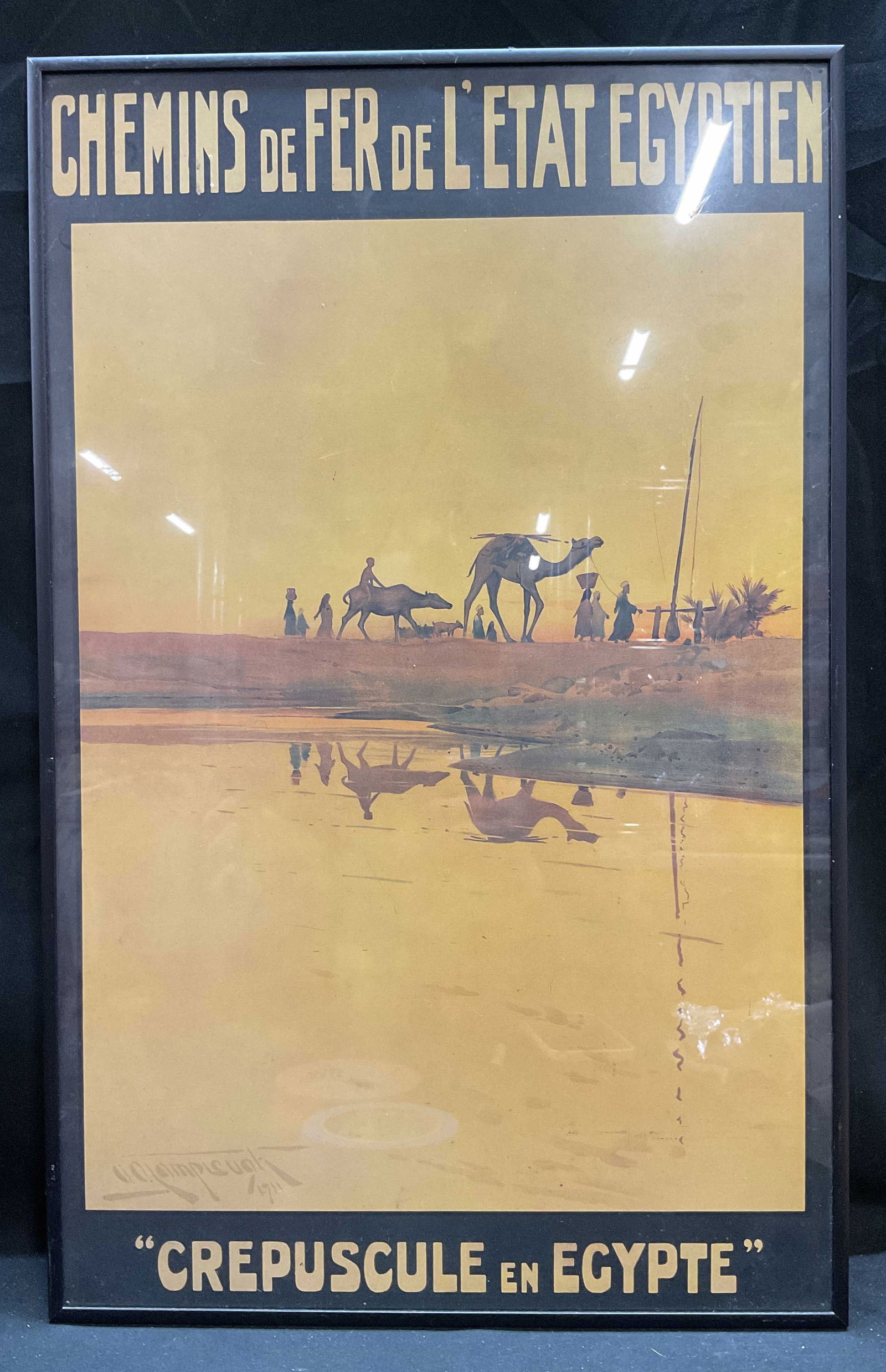 Framed 1911 Egyptian Railway Travel Poster (1 of 6)