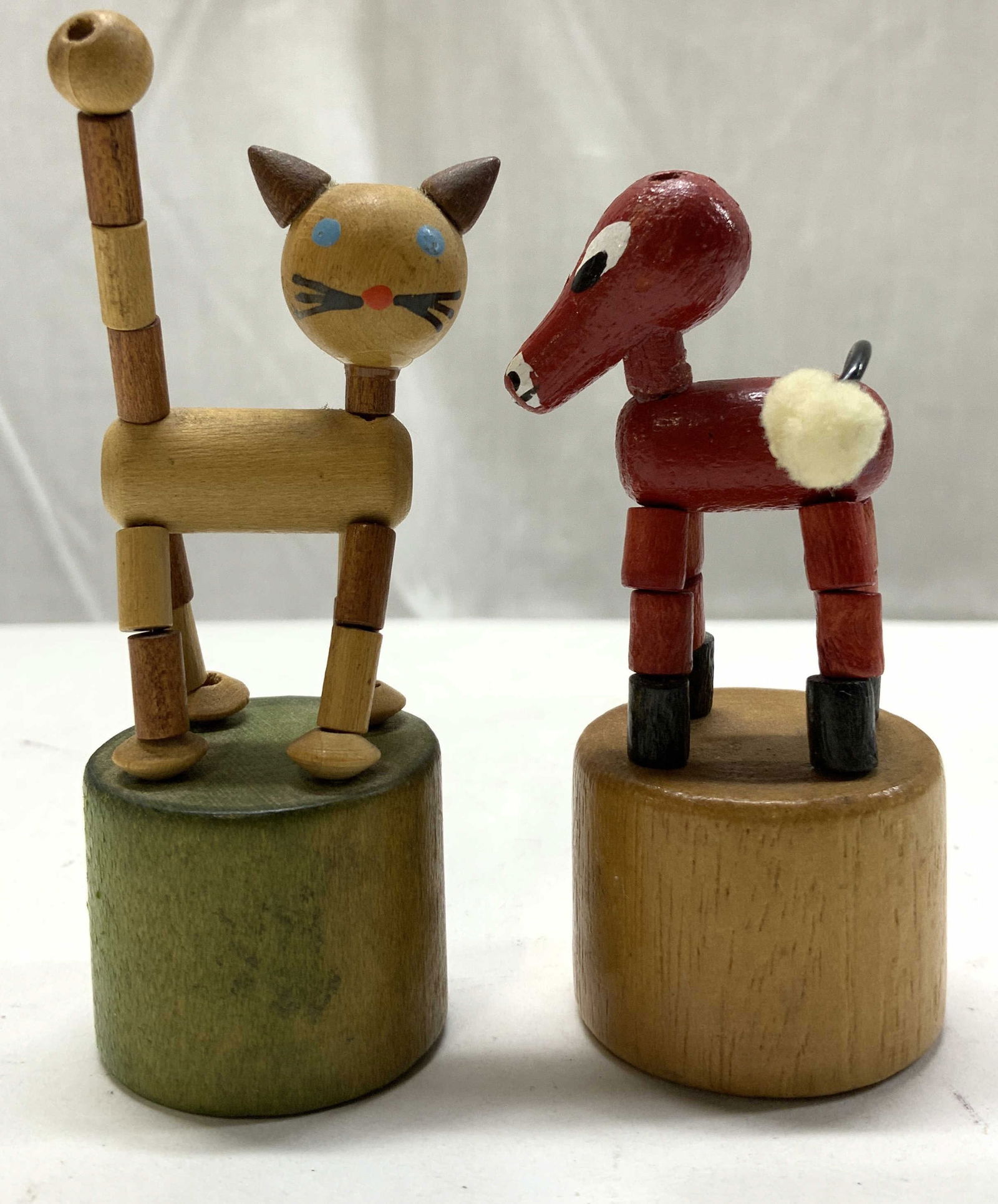 Lot 2+ Vntg Wooden Dancing Push Puppets (1 of 6)