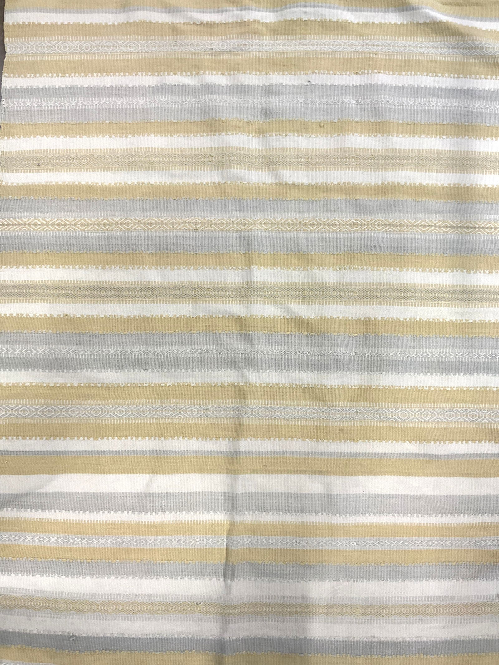 Vntg Handmade Flatweave Striped Wool Rug (1 of 6)