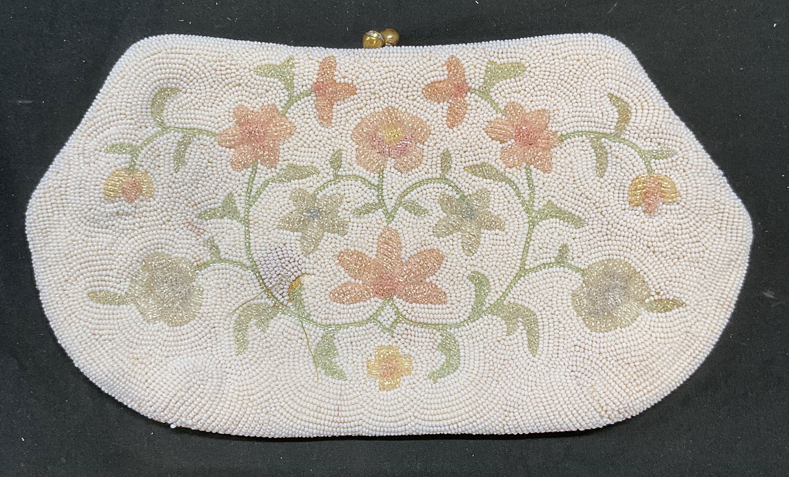 Vtg Magid Hand White Beaded Handbag, Japan (1 of 6)