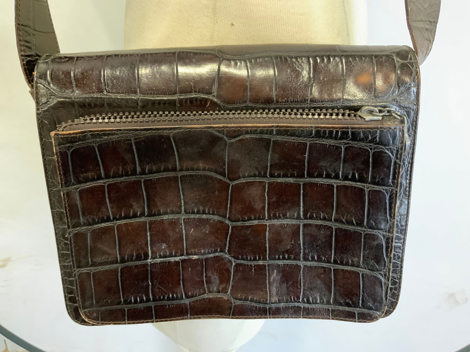 CAMPANILE Crocodile Embossed Shoulder Bag ITALY (1 of 7)