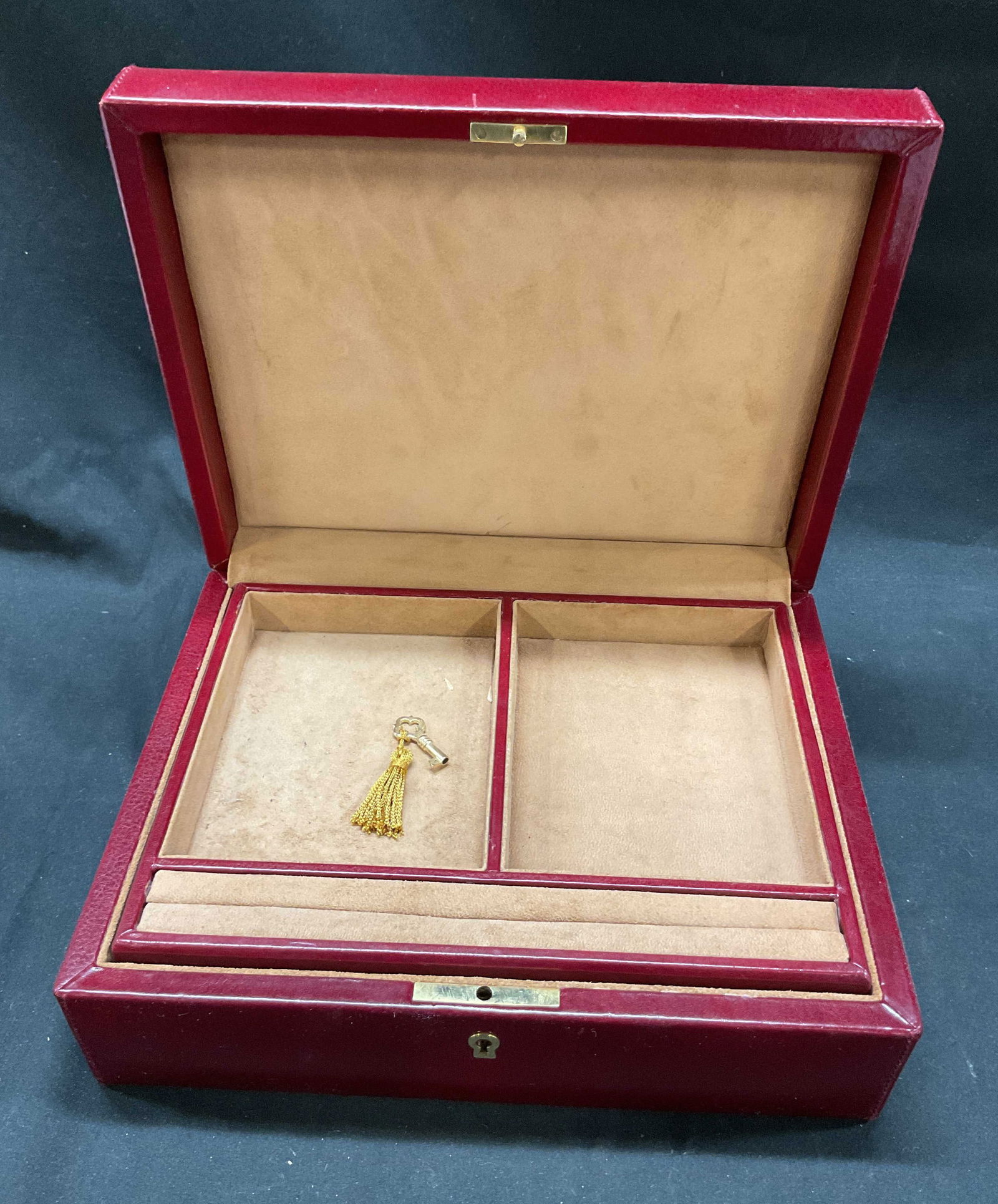 Vtg T. Anthony Red Leather Wood Jewelry Box Italy (1 of 10)